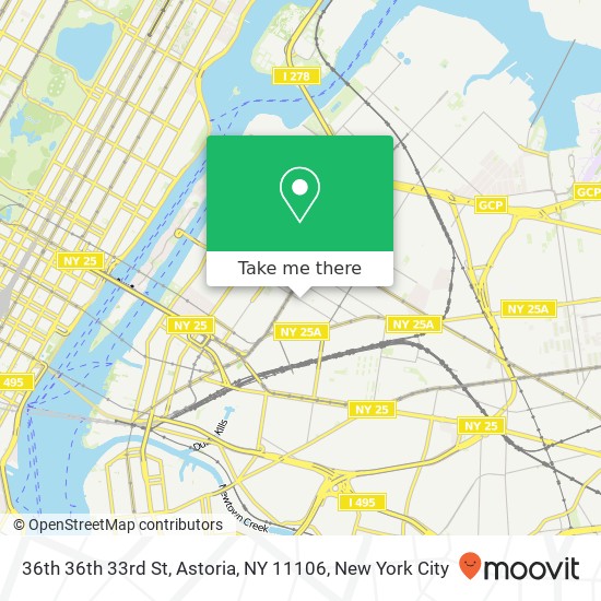 Mapa de 36th 36th 33rd St, Astoria, NY 11106