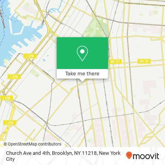 Mapa de Church Ave and 4th, Brooklyn, NY 11218