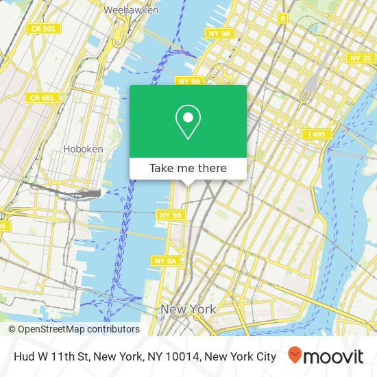 Mapa de Hud W 11th St, New York, NY 10014