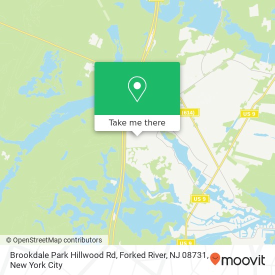 Mapa de Brookdale Park Hillwood Rd, Forked River, NJ 08731