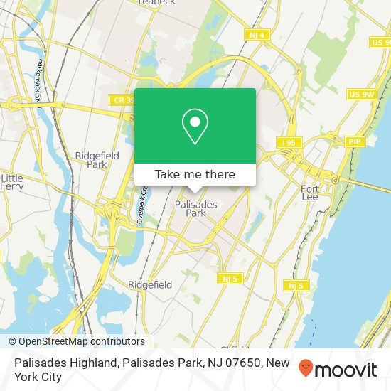 Mapa de Palisades Highland, Palisades Park, NJ 07650