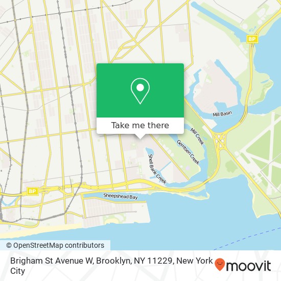 Mapa de Brigham St Avenue W, Brooklyn, NY 11229