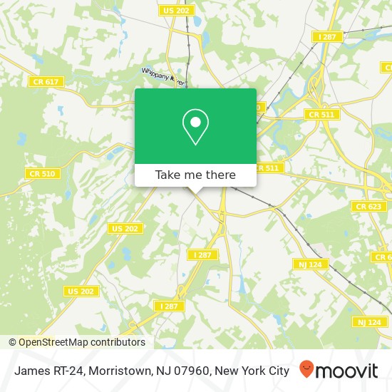 Mapa de James RT-24, Morristown, NJ 07960