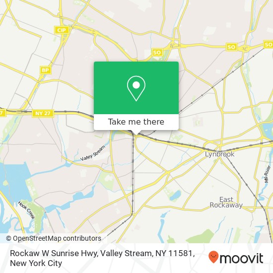 Mapa de Rockaw W Sunrise Hwy, Valley Stream, NY 11581