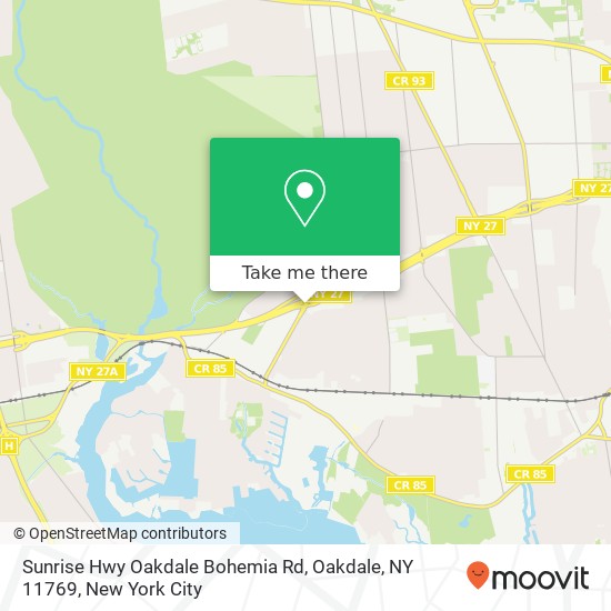 Mapa de Sunrise Hwy Oakdale Bohemia Rd, Oakdale, NY 11769