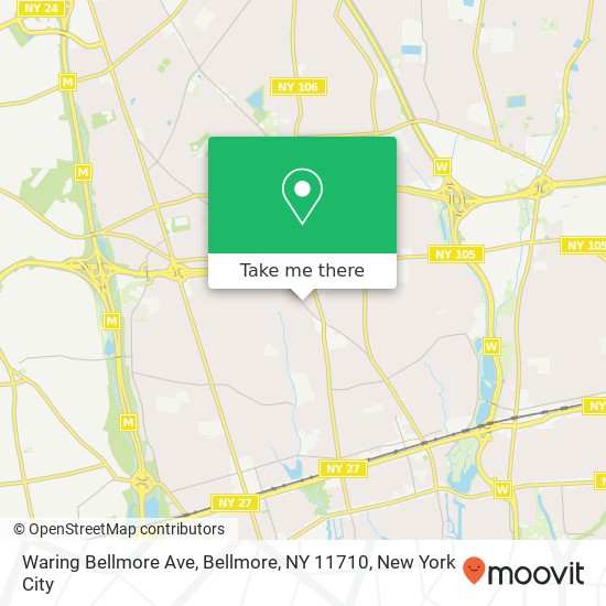 Mapa de Waring Bellmore Ave, Bellmore, NY 11710