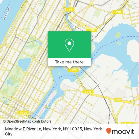 Meadow E River Ln, New York, NY 10035 map