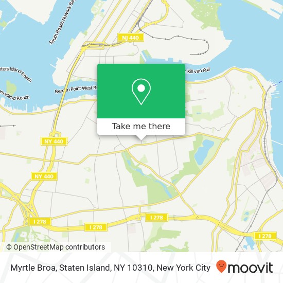 Mapa de Myrtle Broa, Staten Island, NY 10310