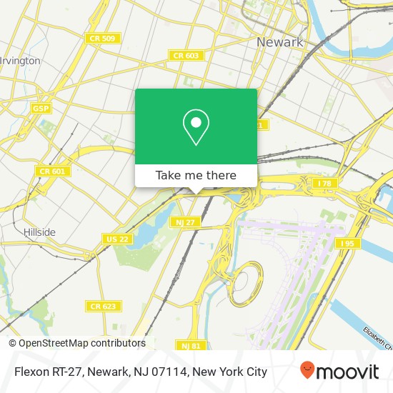 Mapa de Flexon RT-27, Newark, NJ 07114