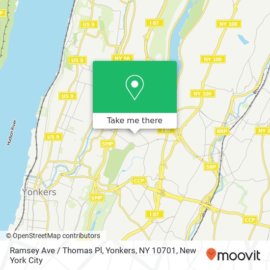 Ramsey Ave / Thomas Pl, Yonkers, NY 10701 map