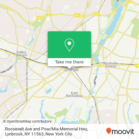 Roosevelt Ave and Pow / Mia Memorial Hwy, Lynbrook, NY 11563 map