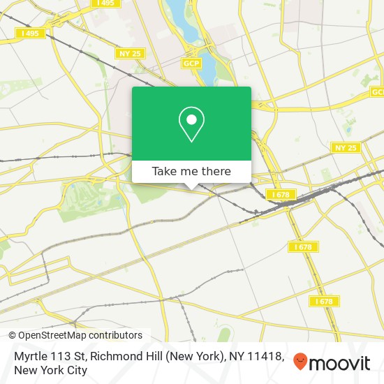 Mapa de Myrtle 113 St, Richmond Hill (New York), NY 11418