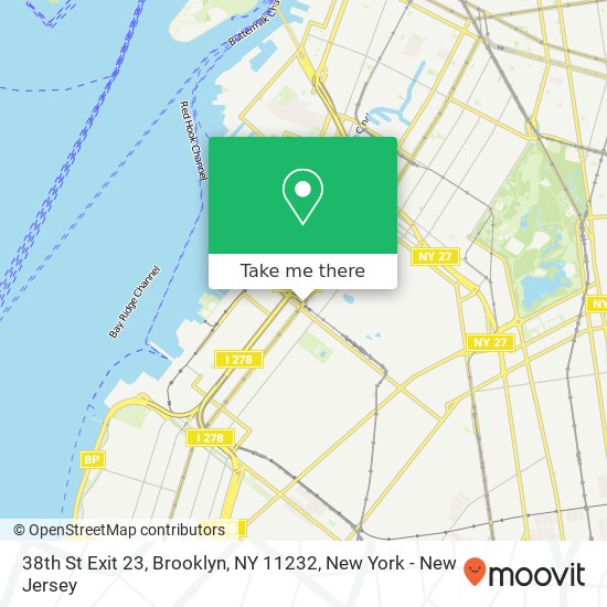 Mapa de 38th St Exit 23, Brooklyn, NY 11232