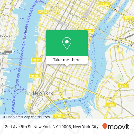 Mapa de 2nd Ave 5th St, New York, NY 10003