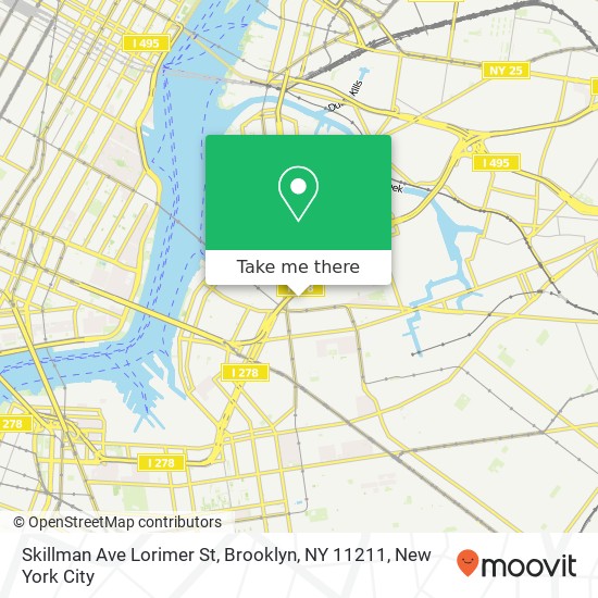 Mapa de Skillman Ave Lorimer St, Brooklyn, NY 11211