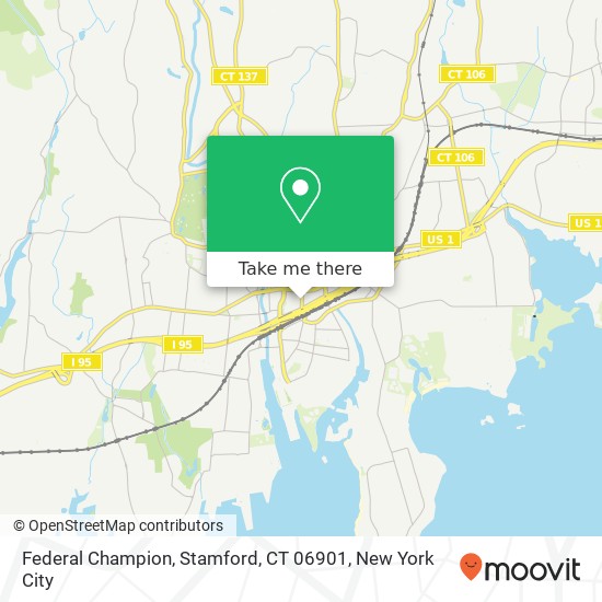 Mapa de Federal Champion, Stamford, CT 06901