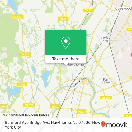 Mapa de Bamford Ave Bridge Ave, Hawthorne, NJ 07506