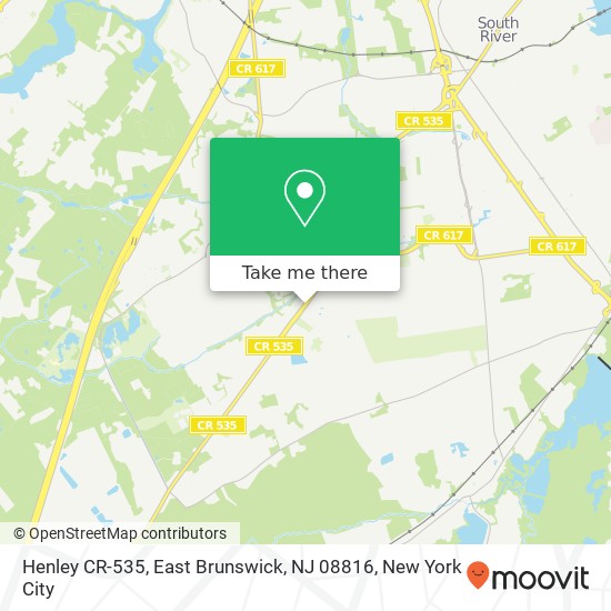 Henley CR-535, East Brunswick, NJ 08816 map