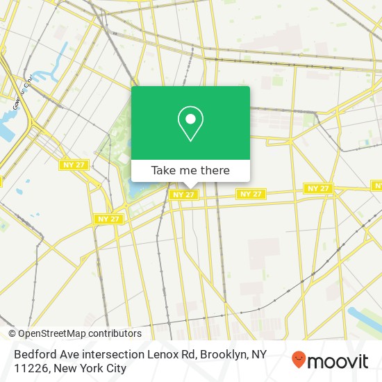Mapa de Bedford Ave intersection Lenox Rd, Brooklyn, NY 11226