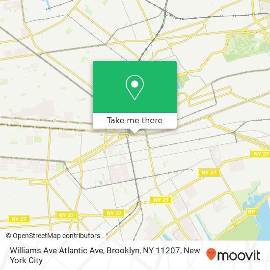 Mapa de Williams Ave Atlantic Ave, Brooklyn, NY 11207