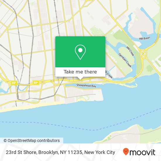 Mapa de 23rd St Shore, Brooklyn, NY 11235
