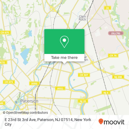 Mapa de E 23rd St 3rd Ave, Paterson, NJ 07514