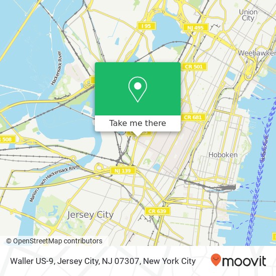 Mapa de Waller US-9, Jersey City, NJ 07307