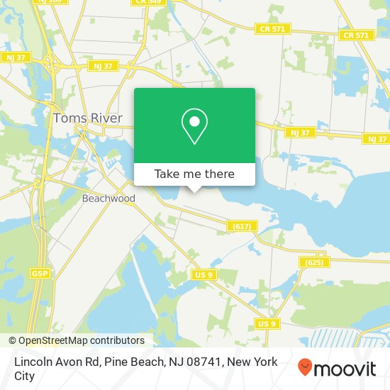 Mapa de Lincoln Avon Rd, Pine Beach, NJ 08741