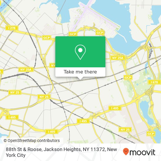 88th St & Roose, Jackson Heights, NY 11372 map