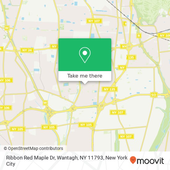 Mapa de Ribbon Red Maple Dr, Wantagh, NY 11793