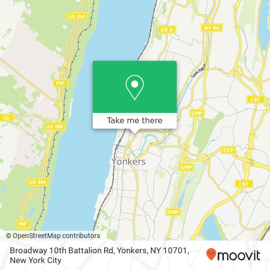 Mapa de Broadway 10th Battalion Rd, Yonkers, NY 10701