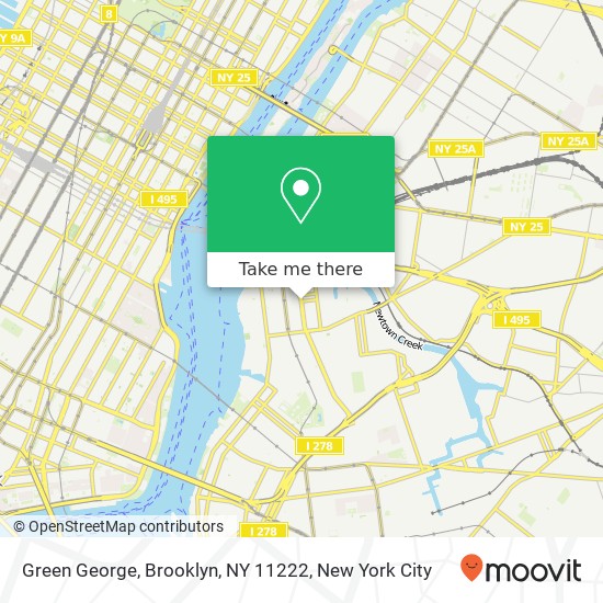 Mapa de Green George, Brooklyn, NY 11222