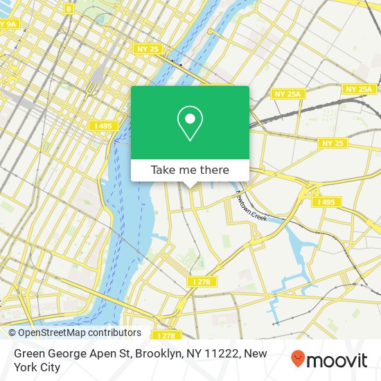 Mapa de Green George Apen St, Brooklyn, NY 11222