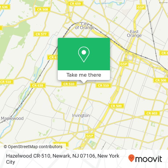 Mapa de Hazelwood CR-510, Newark, NJ 07106