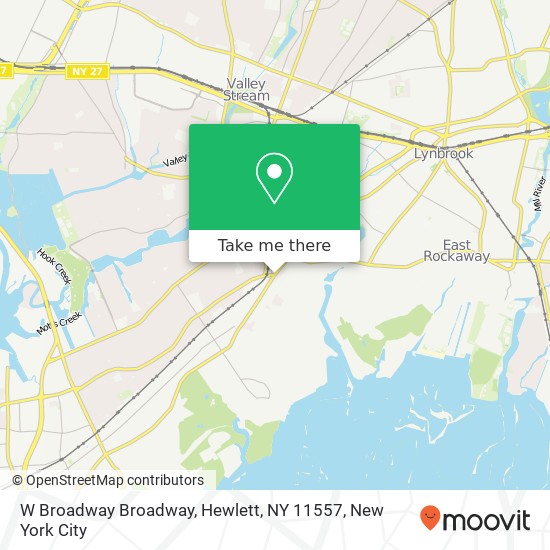 Mapa de W Broadway Broadway, Hewlett, NY 11557
