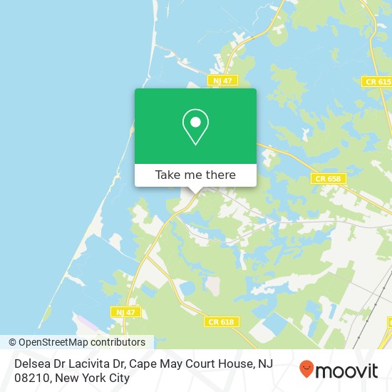 Mapa de Delsea Dr Lacivita Dr, Cape May Court House, NJ 08210