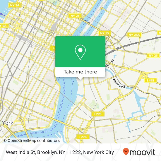 Mapa de West India St, Brooklyn, NY 11222