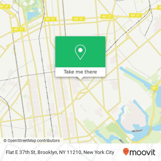 Flat E 37th St, Brooklyn, NY 11210 map