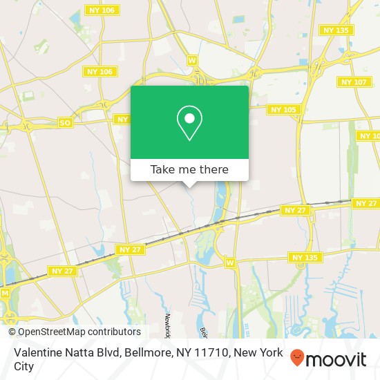 Mapa de Valentine Natta Blvd, Bellmore, NY 11710