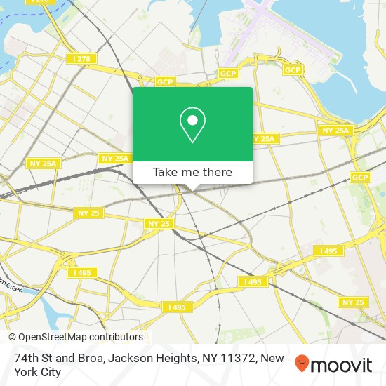 Mapa de 74th St and Broa, Jackson Heights, NY 11372