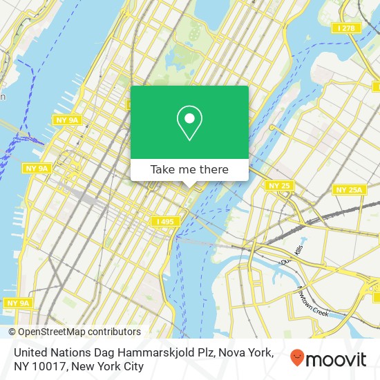 Mapa de United Nations Dag Hammarskjold Plz, Nova York, NY 10017