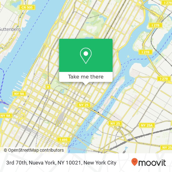 Mapa de 3rd 70th, Nueva York, NY 10021