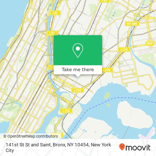 141st St St and Saint, Bronx, NY 10454 map
