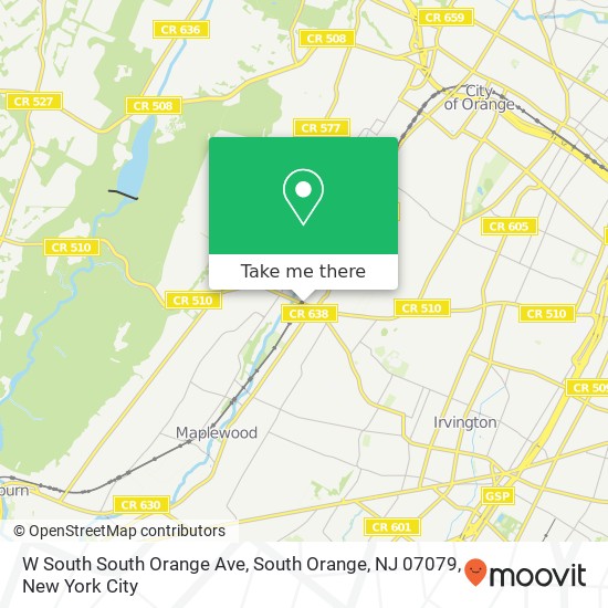 Mapa de W South South Orange Ave, South Orange, NJ 07079