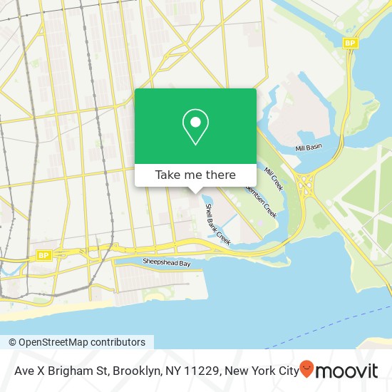 Ave X Brigham St, Brooklyn, NY 11229 map