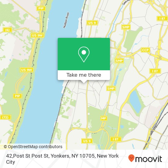 Mapa de 42,Post St Post St, Yonkers, NY 10705