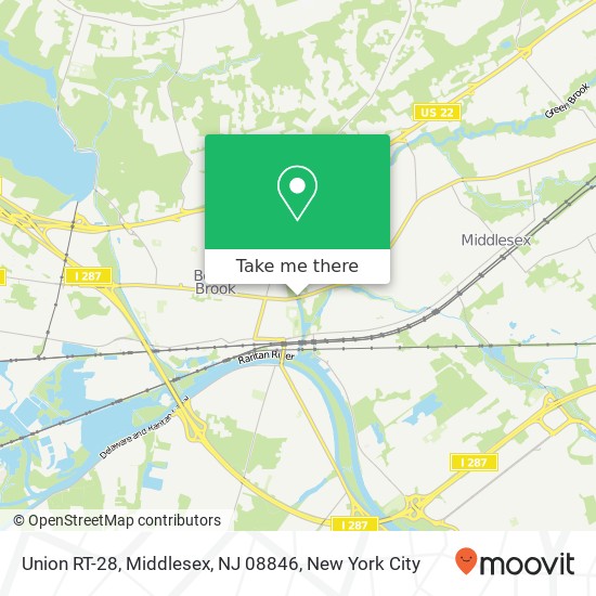 Mapa de Union RT-28, Middlesex, NJ 08846