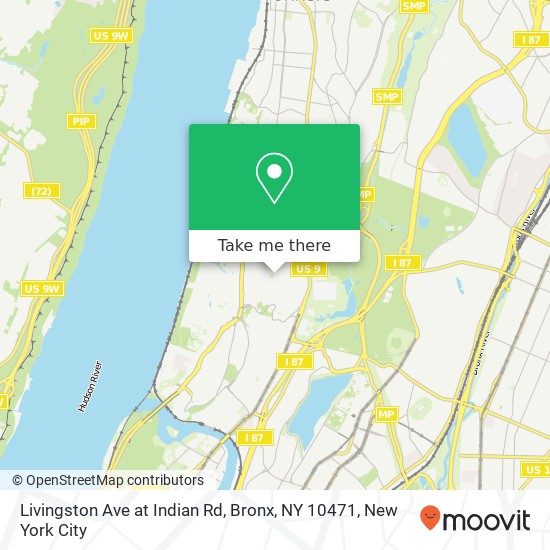 Mapa de Livingston Ave at Indian Rd, Bronx, NY 10471