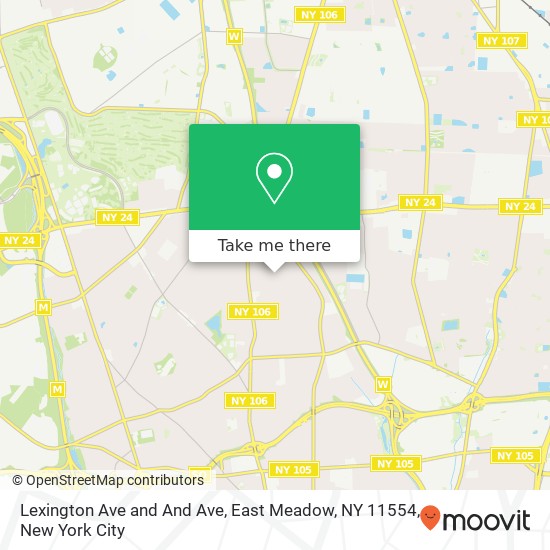 Mapa de Lexington Ave and And Ave, East Meadow, NY 11554