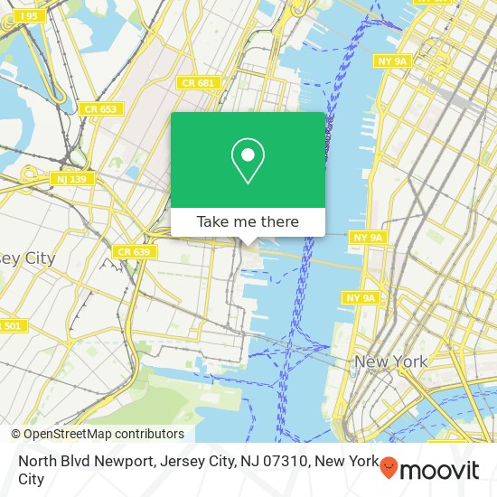 Mapa de North Blvd Newport, Jersey City, NJ 07310